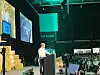 Minister for natur og dyrevelfærd Christian Rabjerg Madsen (S) repræsenterede regeringen fra  talerstolen ved stormødet i Odense. Foto: Kim Møller Pedersen