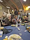 Lørdag aften var der totalt udsolgt til halbal i Højrebyhallen. Privatfoto